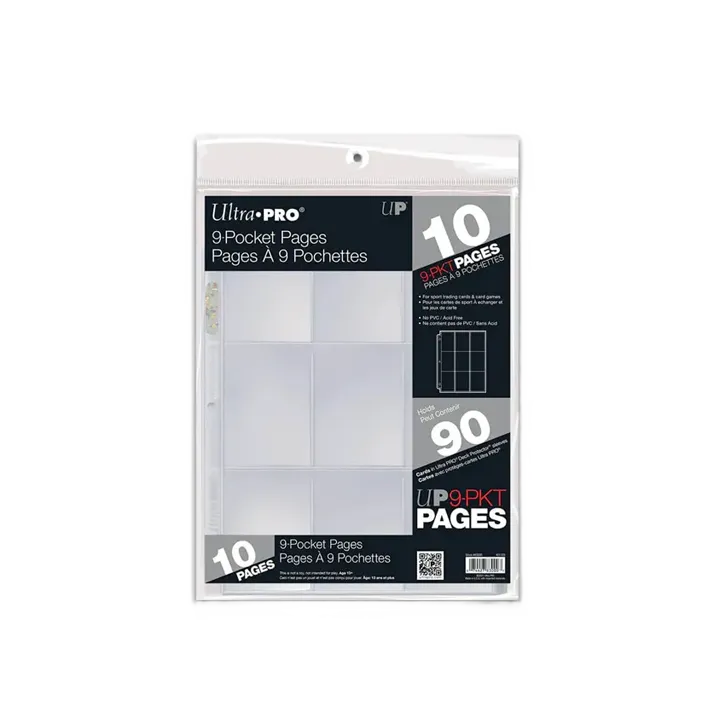 Ultra Pro Page 9 Pockets Standard Cards Pack of 10