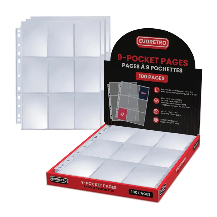 9 Pocket Binder Pages For Trading Cards 100 Pack