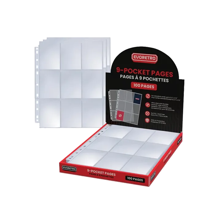 9 Pocket Binder Pages For Trading Cards 100 Pack