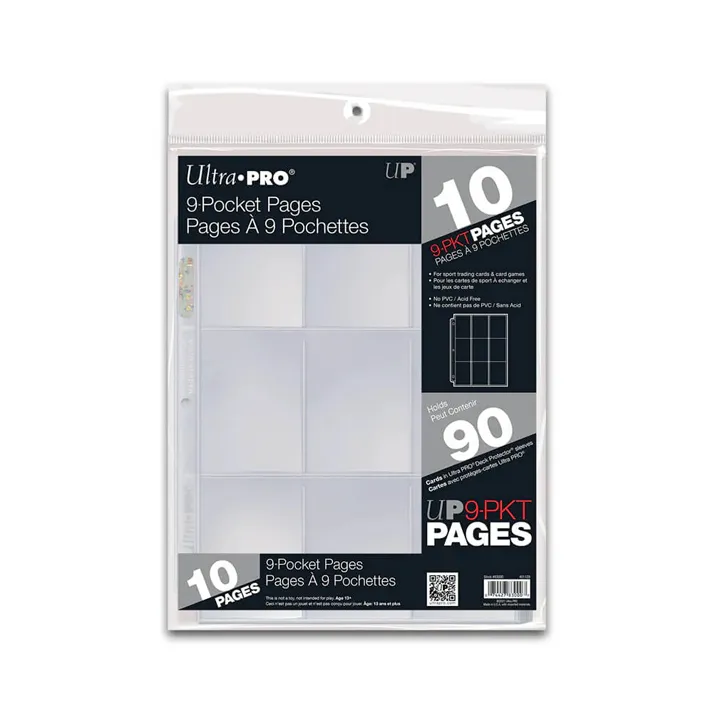 Ultra Pro Page 9 Pockets Standard Cards Pack of 10
